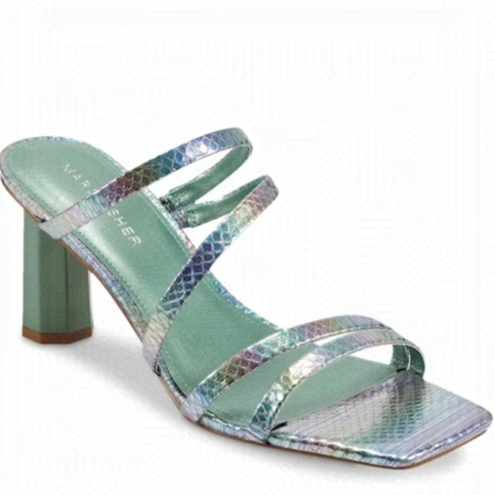 MARC FISHER KRISTIN SANDAL LIGHT GREEN
